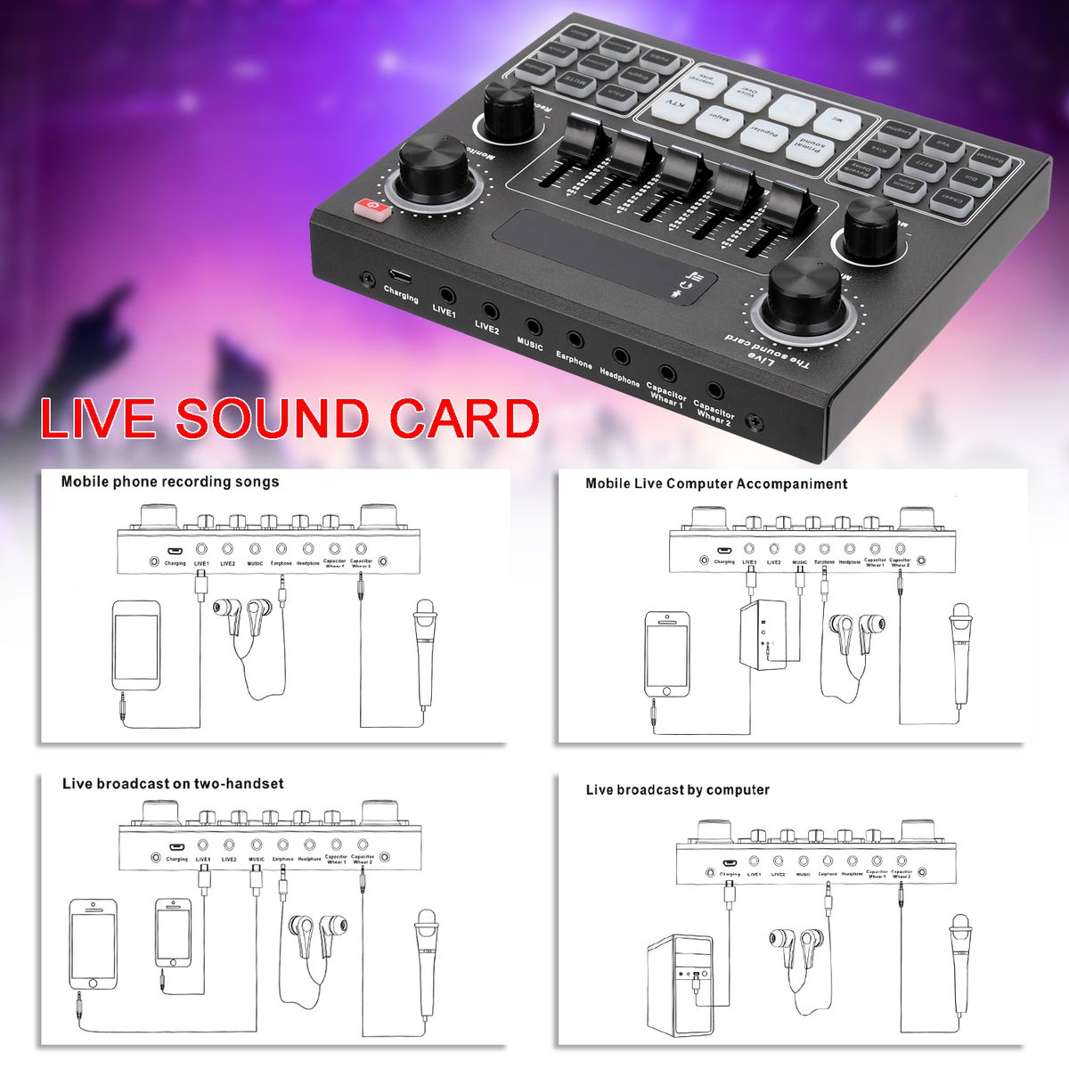 Live V9 Sound Card & BM800 Suspension Microphone Kit