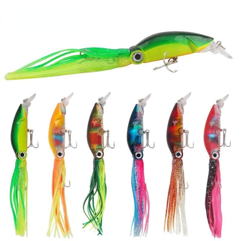 6PCS sea fishing 3D simulation squid soft bait 18cm/17.6g