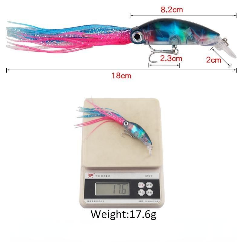 6PCS sea fishing 3D simulation squid soft bait 18cm/17.6g