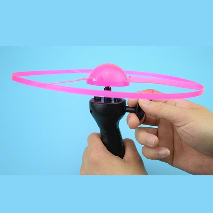 1p  Funny Flying Hand-push Handle Pull Wire Flashing Plate Large Pull Wire-