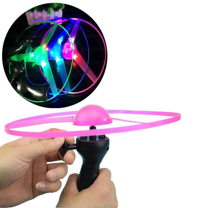 1p  Funny Flying Hand-push Handle Pull Wire Flashing Plate Large Pull Wire-