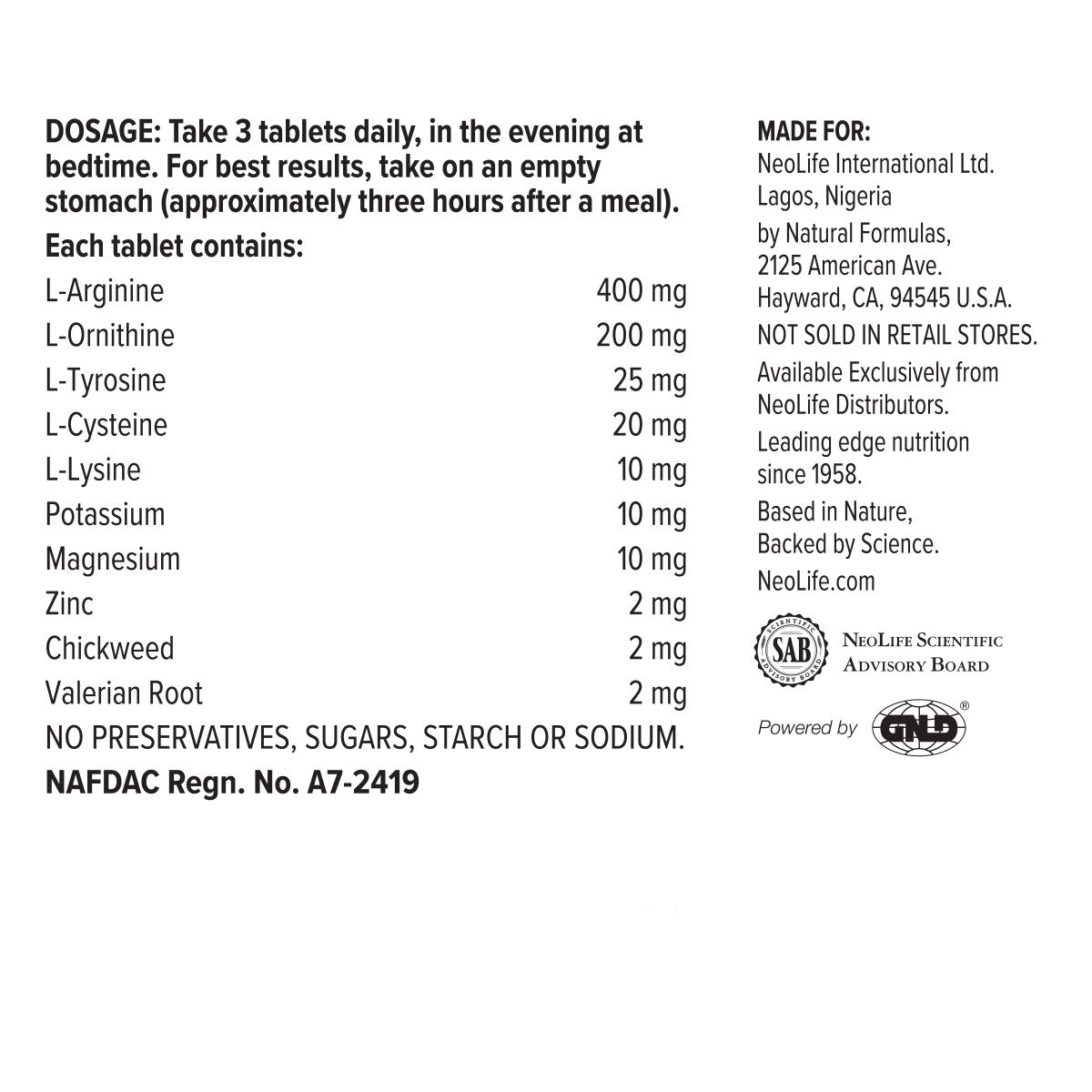 NEOLIFE Ami-Tone - 90 Tablets