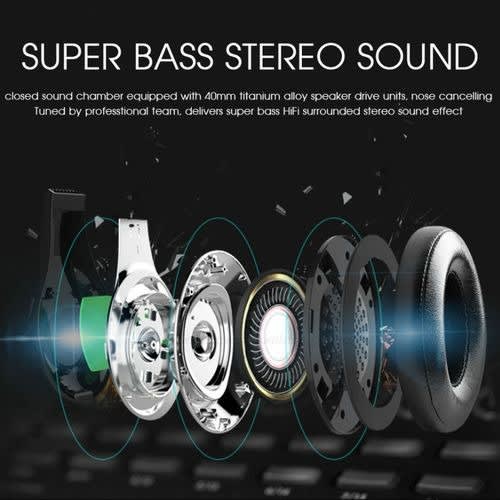 B19 Wireless Bluetooth Headset Stereo Headphones - Black