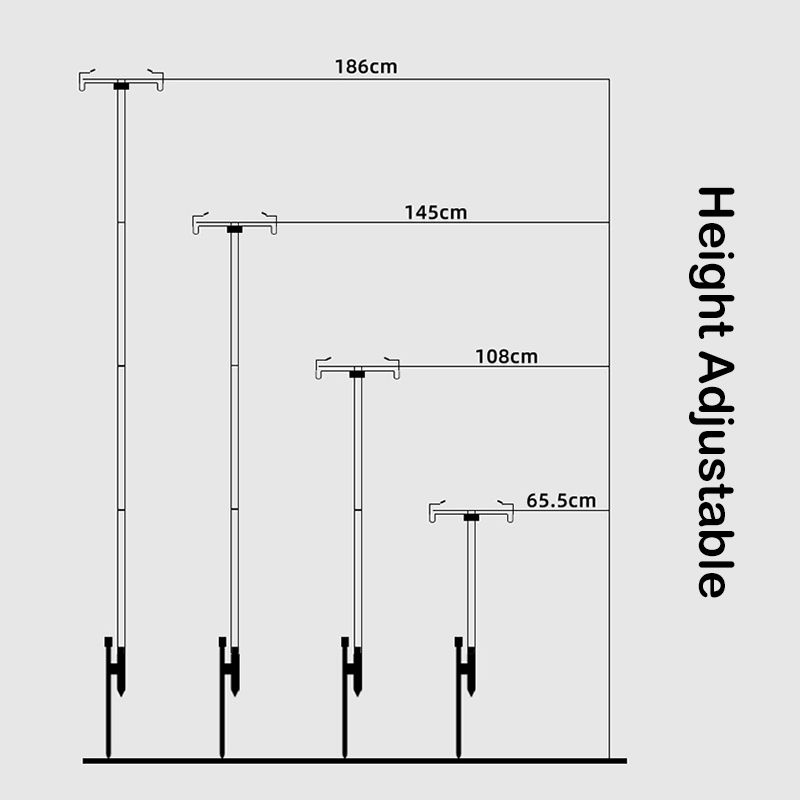 Folding Aluminum Alloy Lamp Pole Adjustable Lantern Holder