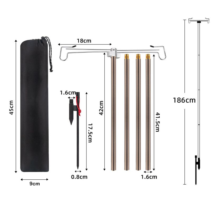 Folding Aluminum Alloy Lamp Pole Adjustable Lantern Holder