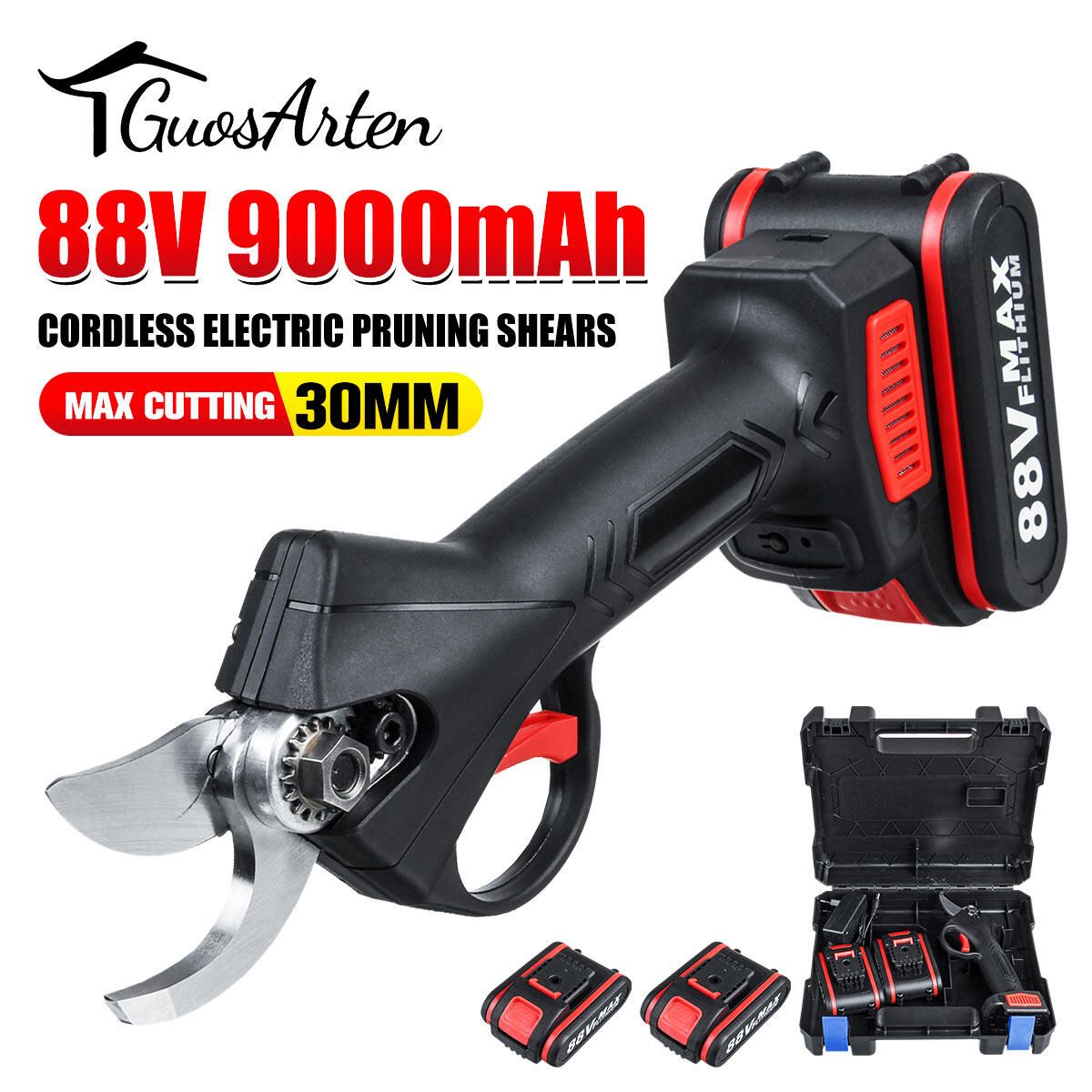 88V Cordless Pruner -ion Pruning Shear Efficient Fruit Tree Bonsai Pruning Electric Tree Branches Landscaping Cutter With 2 Battery