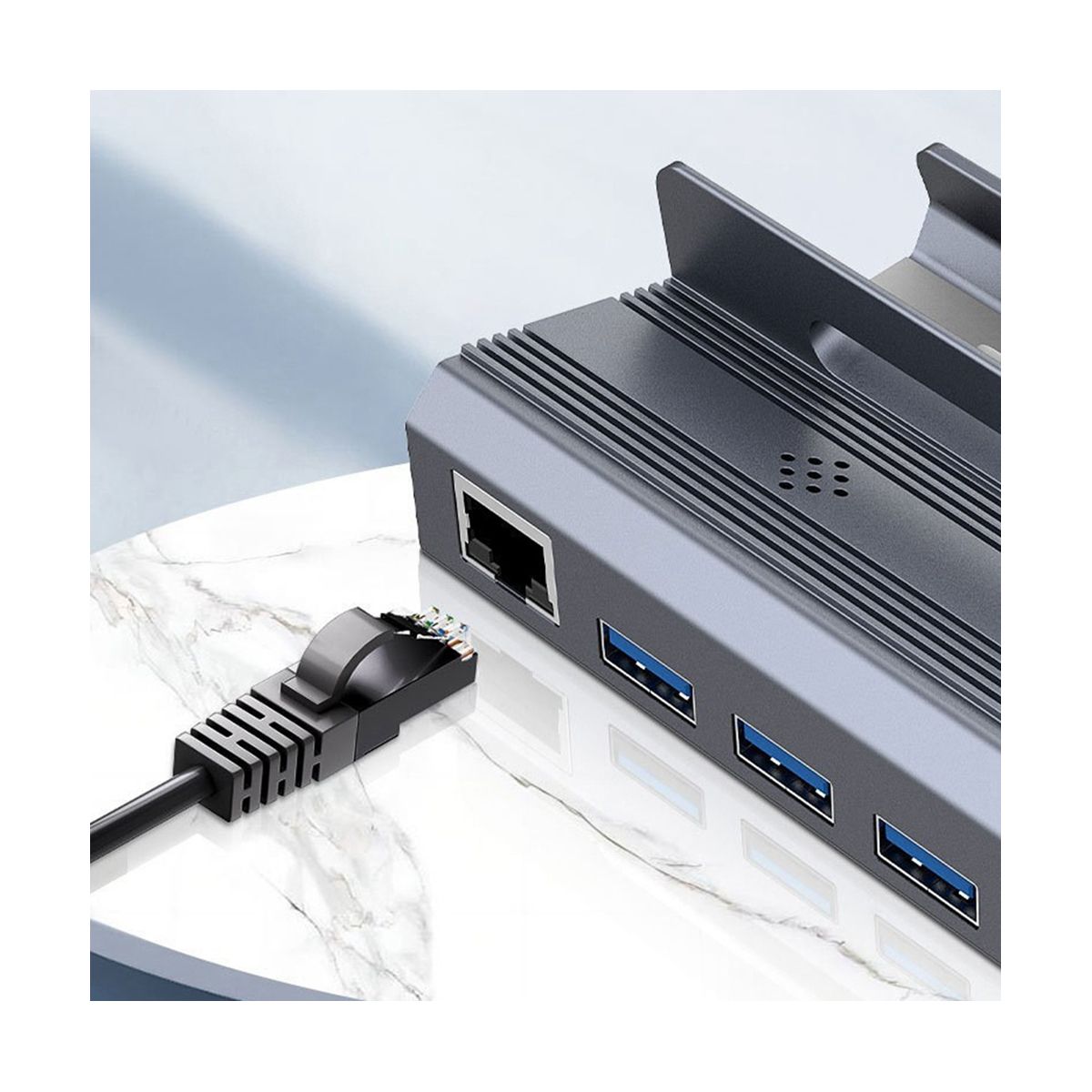 Rocoren Steam Doking Station 6 in 1 HUB USB Type C to HDMI-Compatible 4K 60Hz RJ45 USB 30 SteamDeck Charging TV Base