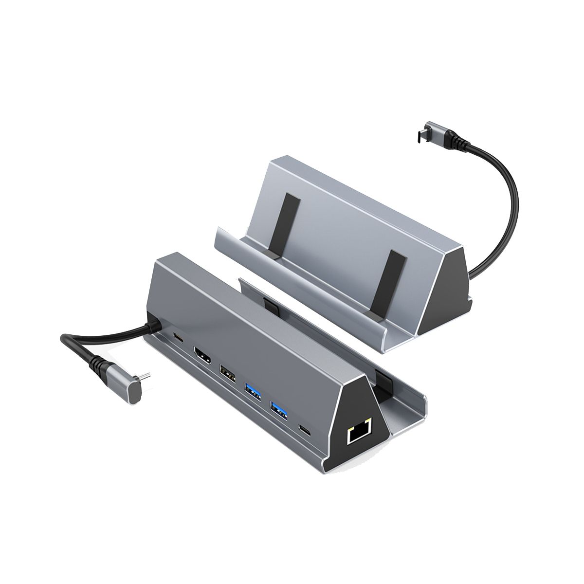 7 in 1 Docking Station for Deck Aluminum Alloy Holder Dock 60Hz -Compatible USB-C for Deck Game Console