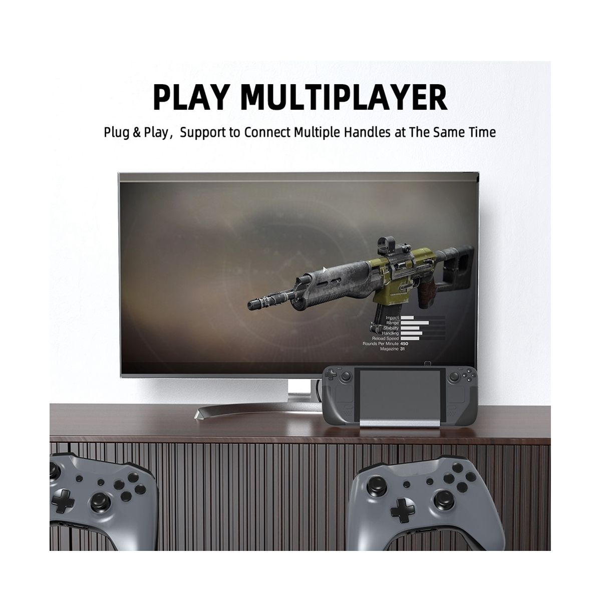 7 in 1 Docking Station for Deck Aluminum Alloy Holder Dock 60Hz -Compatible USB-C for Deck Game Console