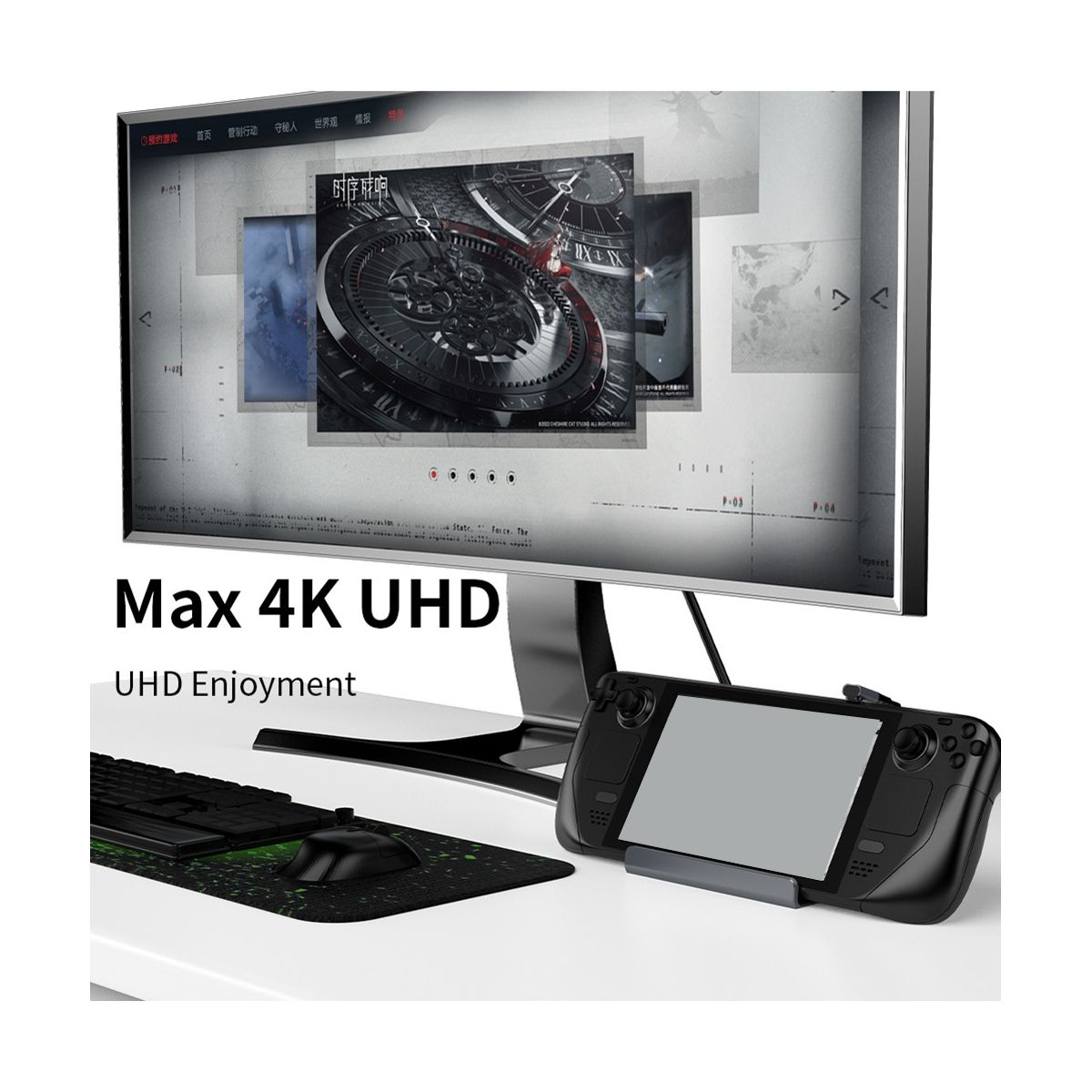 7 in 1 Docking Station for Deck Aluminum Alloy Holder Dock 60Hz -Compatible USB-C for Deck Game Console