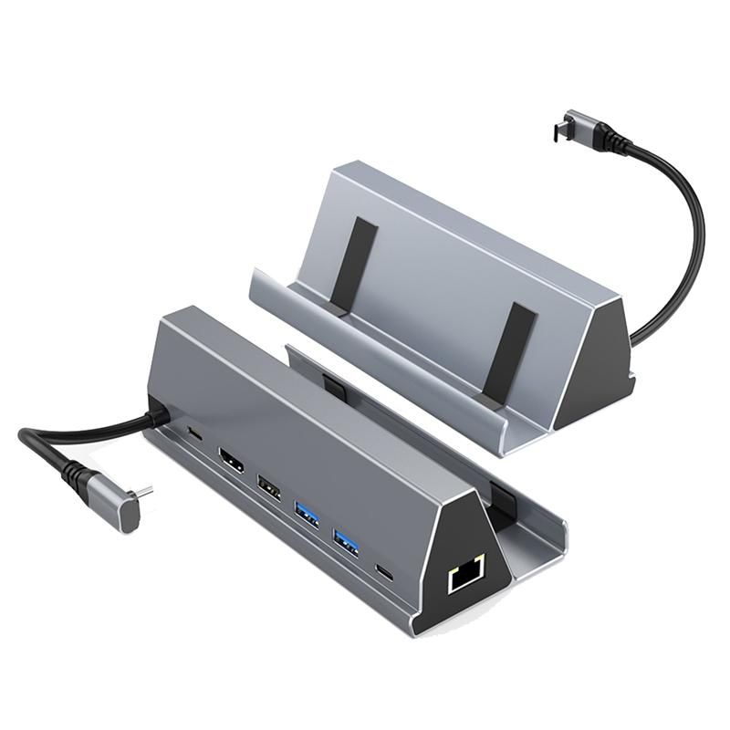 7 in 1 Docking Station for Deck Aluminum Alloy Holder Dock 60Hz -Compatible USB-C for Deck Game Console