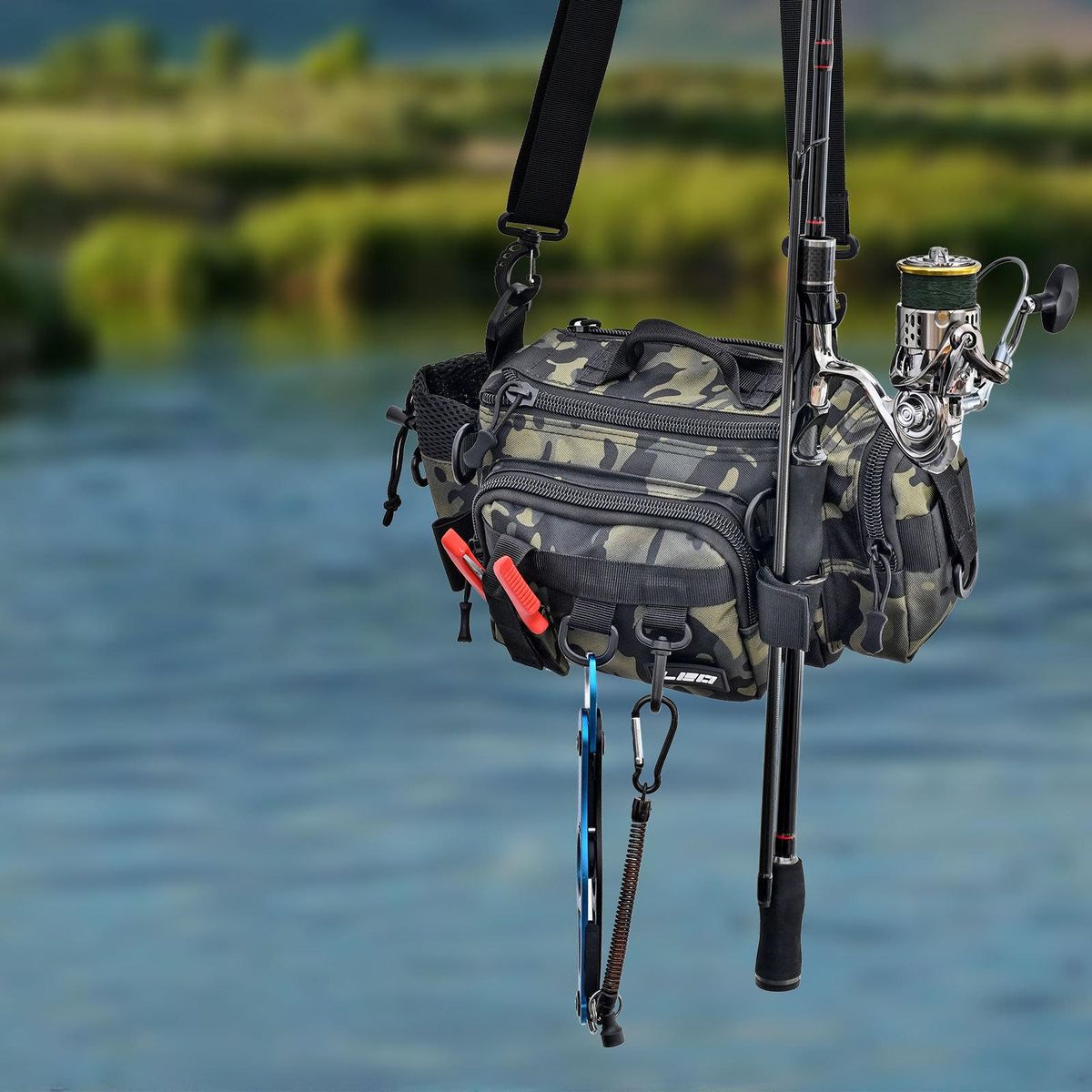 Multi Purpose Fishing Tackle Bag Handbag Lure Gears Green