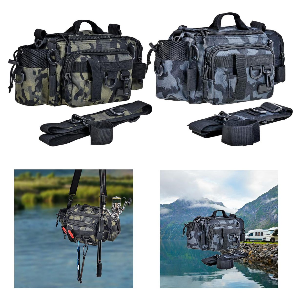 Multi Purpose Fishing Tackle Bag Handbag Lure Gears Green