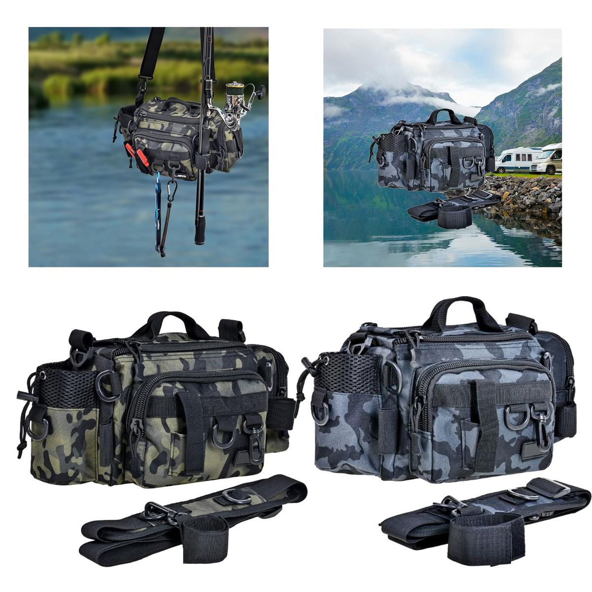 Multi Purpose Fishing Tackle Bag Handbag Lure Gears Green