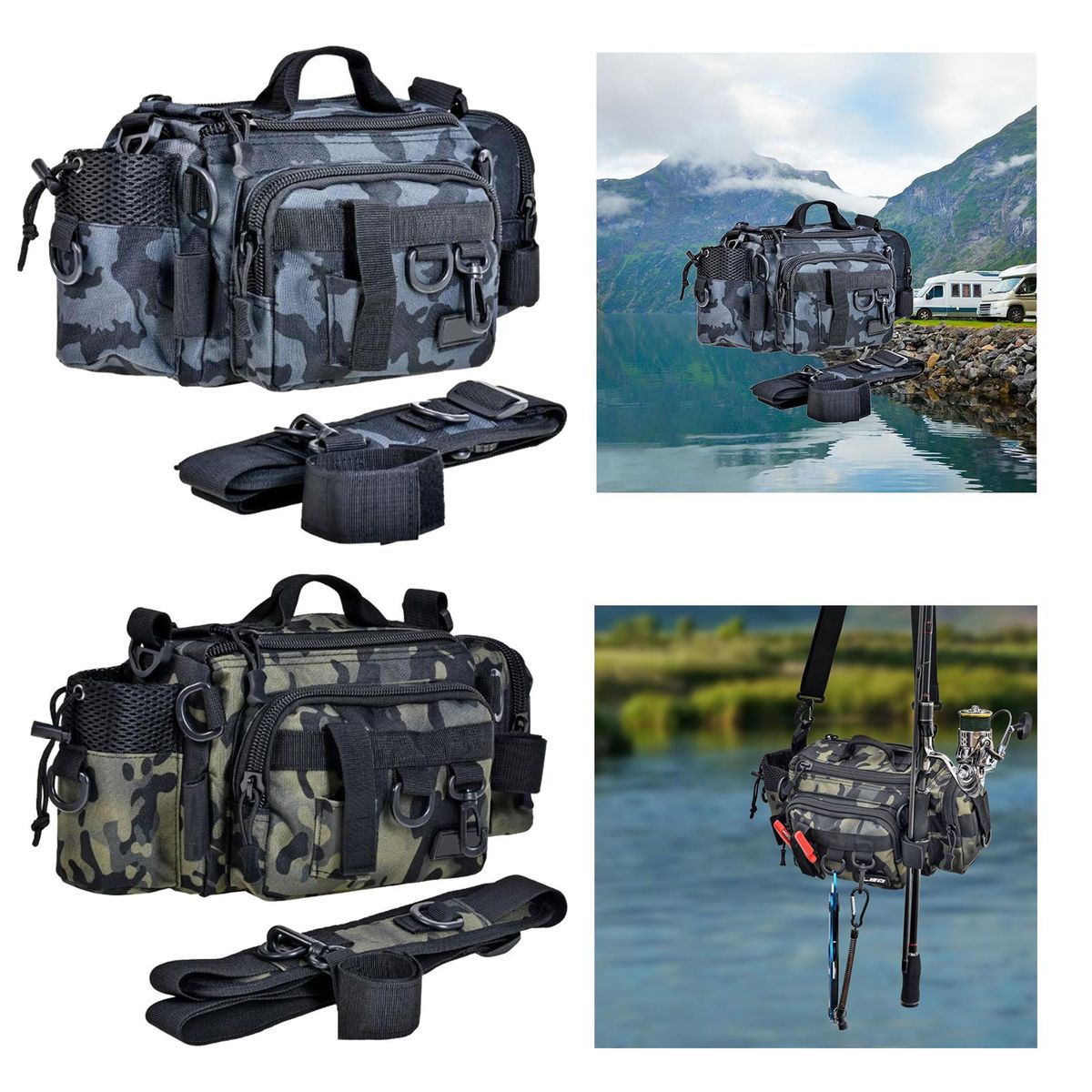 Multi Purpose Fishing Tackle Bag Handbag Lure Gears Green