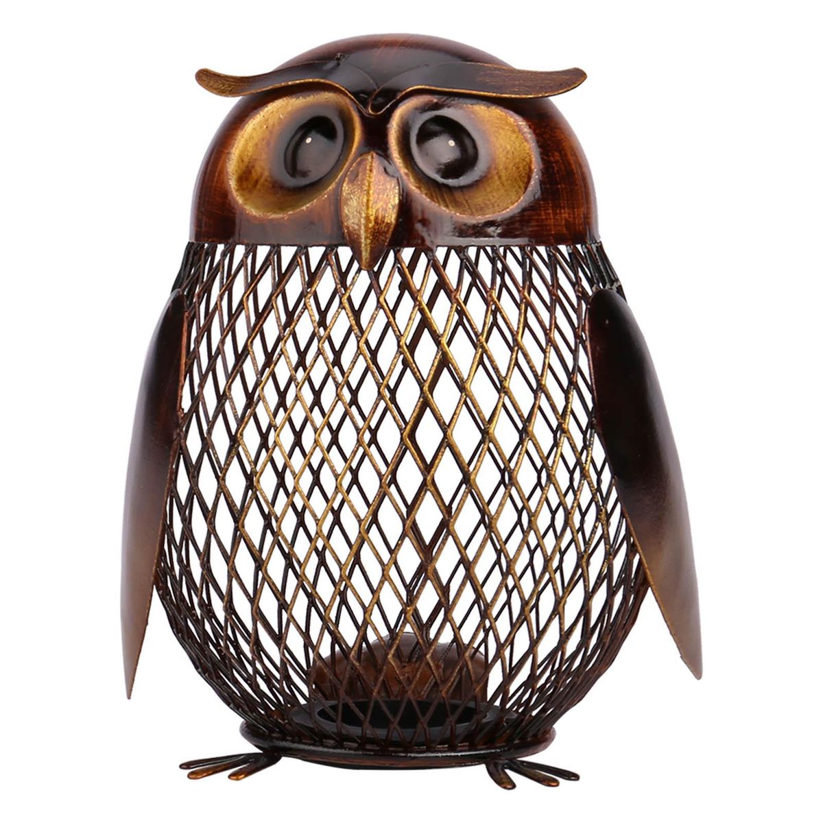 TOOARTS Owl Shaped Metal Coin Box Home Furnishing Articles Crafting