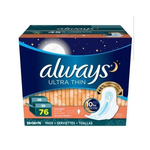 Ultra Thin Overnight Pads 76 Counts