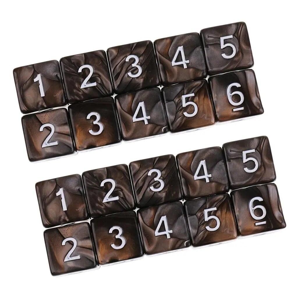 20pcs 6 Sided Dice Polyhedral D6 Dices for  and Dragons Table Board Games