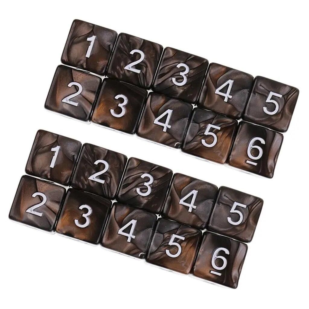 20pcs 6 Sided Dice Polyhedral D6 Dices for  and Dragons Table Board Games