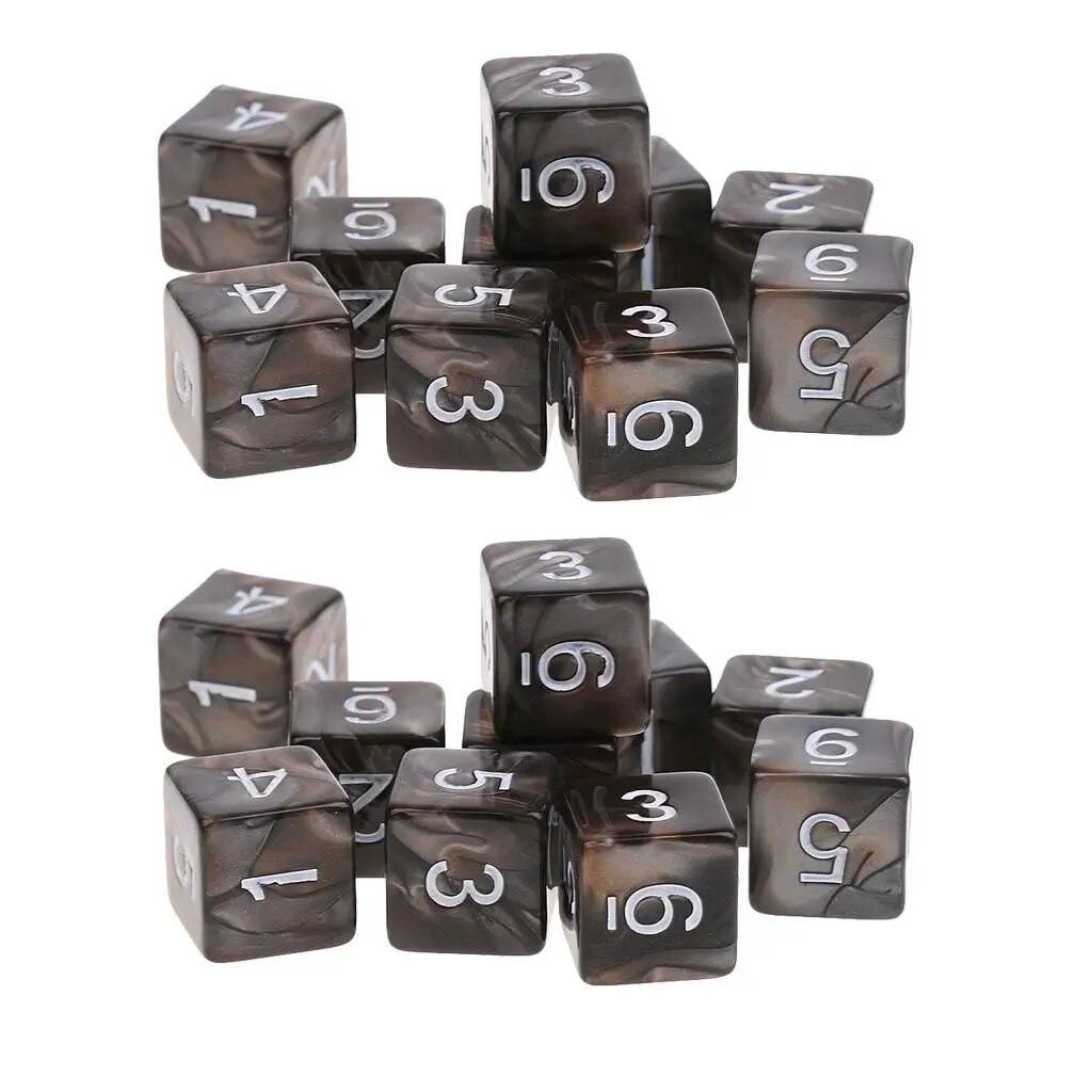 20pcs 6 Sided Dice Polyhedral D6 Dices for  and Dragons Table Board Games