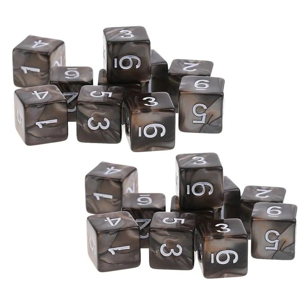 20pcs 6 Sided Dice Polyhedral D6 Dices for  and Dragons Table Board Games