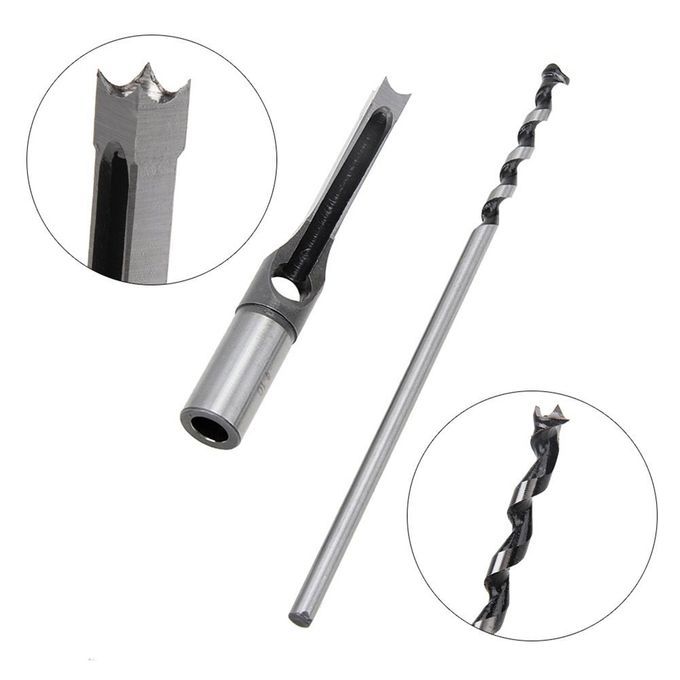 5x Mortise  Square Hole Drill Bit DIY Wood Working Tool Slotted 816mm
