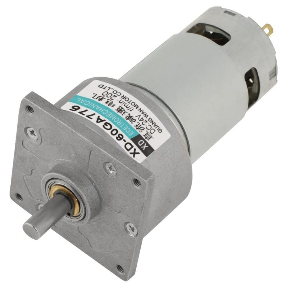 35W Mini DC Gear Motor Metal Speed Adjustable Large Torque Motor CW/CCW 24V 200Rpm