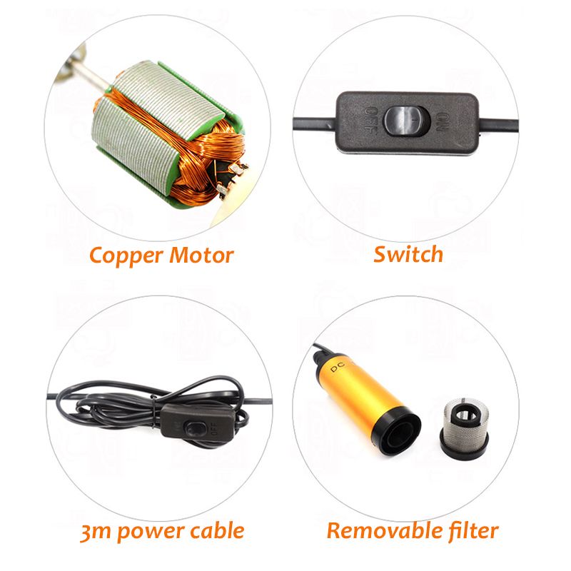 Petite Pompe Submersible electrique Portative 12V 24V DC-1