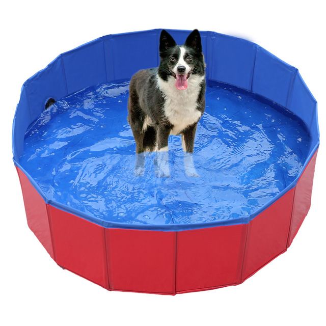 Dog Swimming Pool Foldable Pet Bath Swimming Tub Bathtub Pet Collapsible Bathing Pool For Dogs Cats Kids Big Size Bathing Pool-Red