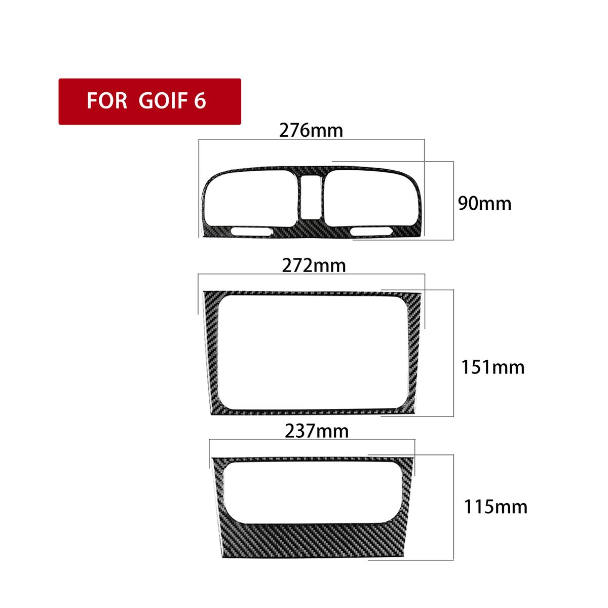 Car Carbon Fiber Air Vent Stickers Replacement For VW Golf 6