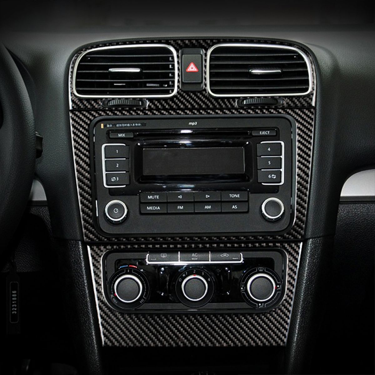 Car Carbon Fiber Air Vent Stickers Replacement For VW Golf 6