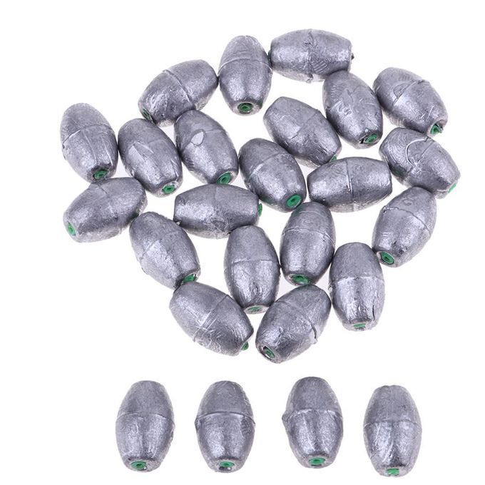 25 Pieces Lead  Weights Sinker, Water Drop Shape Design, Silver