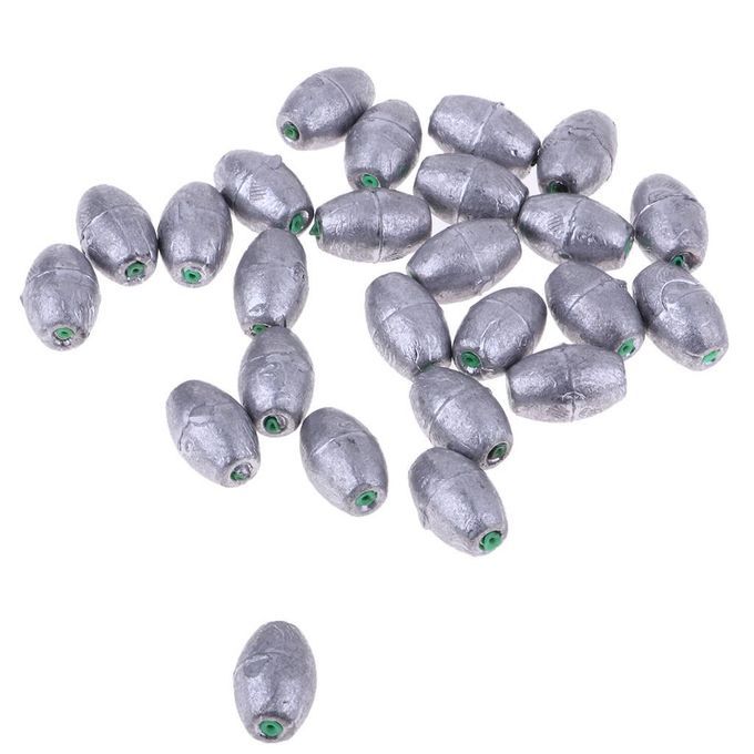 25 Pieces Lead  Weights Sinker, Water Drop Shape Design, Silver