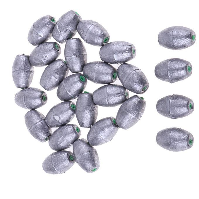 25 Pieces Lead  Weights Sinker, Water Drop Shape Design, Silver