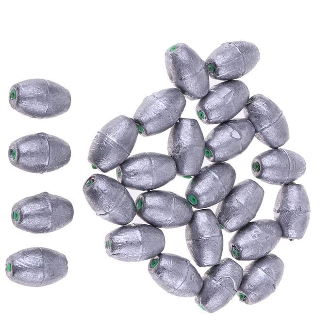 25 Pieces Lead  Weights Sinker, Water Drop Shape Design, Silver