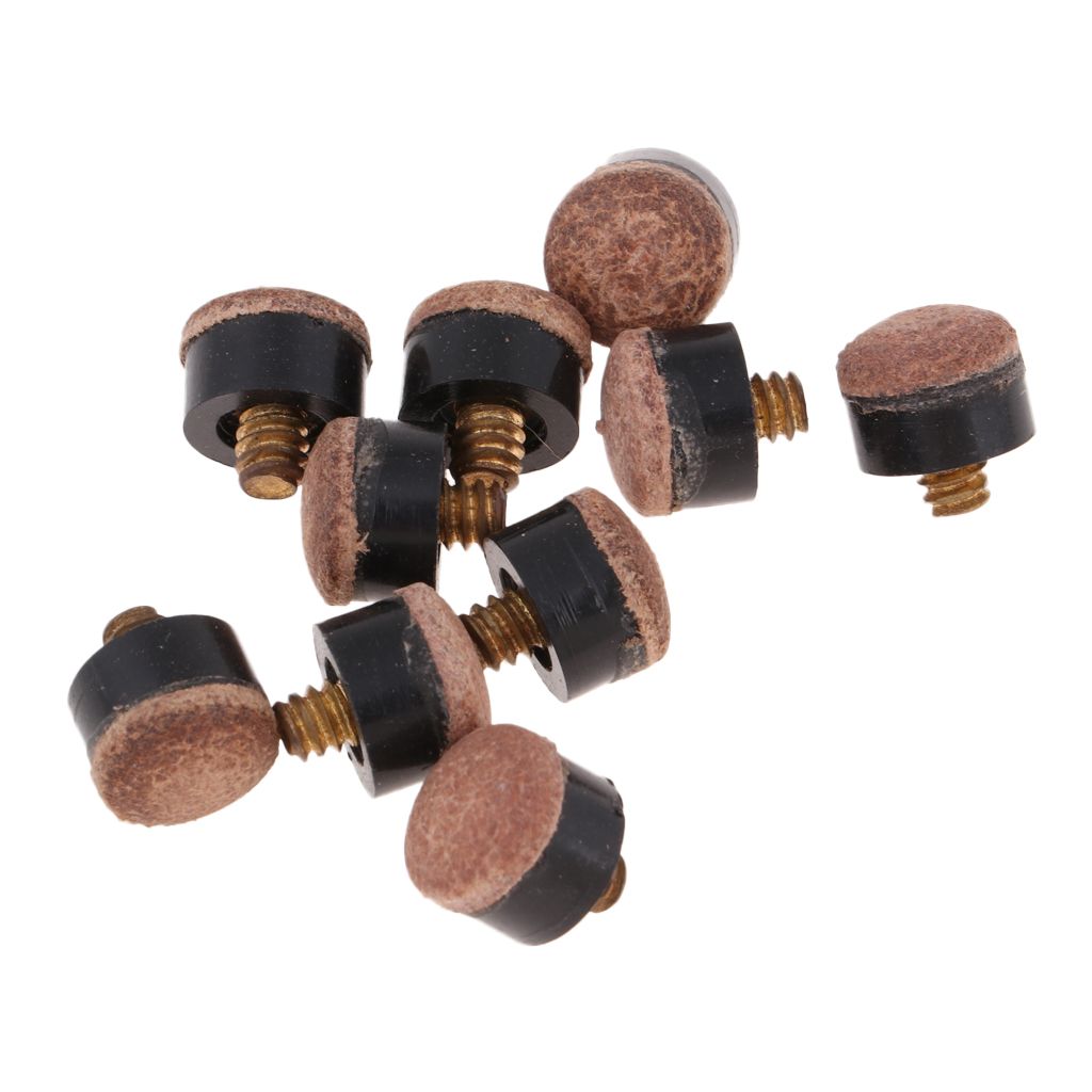 10pcs Billiard Cue Tip Replacement Screw-on Hard Tips