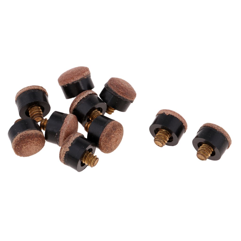 10pcs Billiard Cue Tip Replacement Screw-on Hard Tips