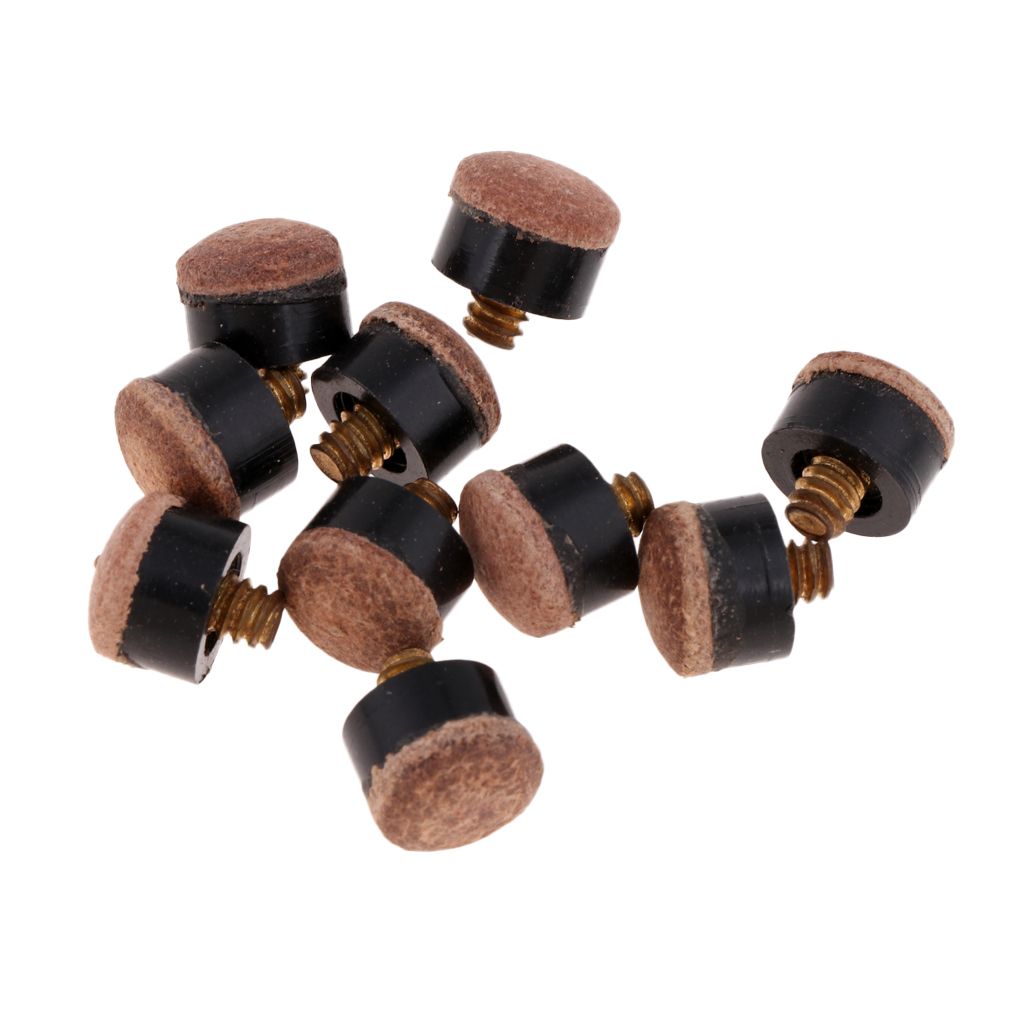 10pcs Billiard Cue Tip Replacement Screw-on Hard Tips