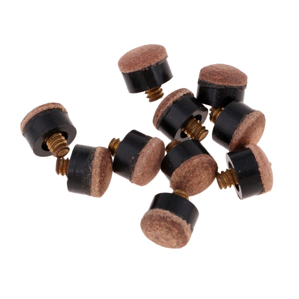 10pcs Billiard Cue Tip Replacement Screw-on Hard Tips