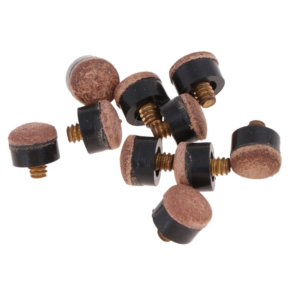 10pcs Billiard Cue Tip Replacement Screw-on Hard Tips