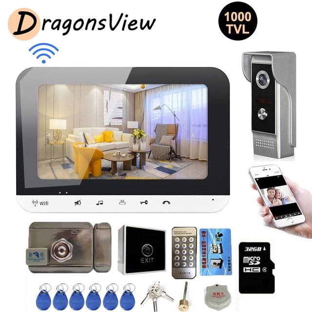 Video Door Phone Electric Lock Camera Record Remote Unlock