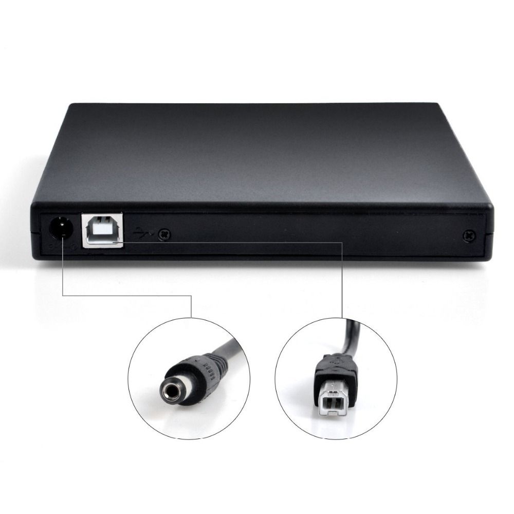 For Samsung Asus Dell HP Ultrabook USB 2.0 External DVD Player 8X DVD-ROM Combo Reader 24X CD-R Burner Slim Optical Drive Black