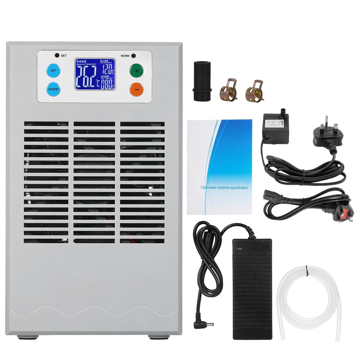 70W 20L Small Fish Tank Water Heater & Chiller Aquarium Chiller Semiconductor Electronic Aquarium Cooler LCD Display Quiet Digital Fish Tank Cooling & Heating System Small-Scale Refrigeration Cooling-water Machine for Aquacul