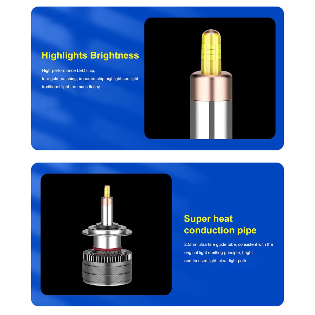 Aumotop H7 Car Headlight Bulbs High Brightness High Power