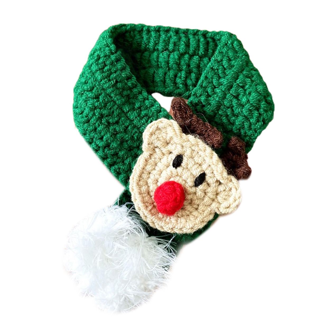 Dogs Cats Hat Cape Scarf Christmas Series Pattern-Green