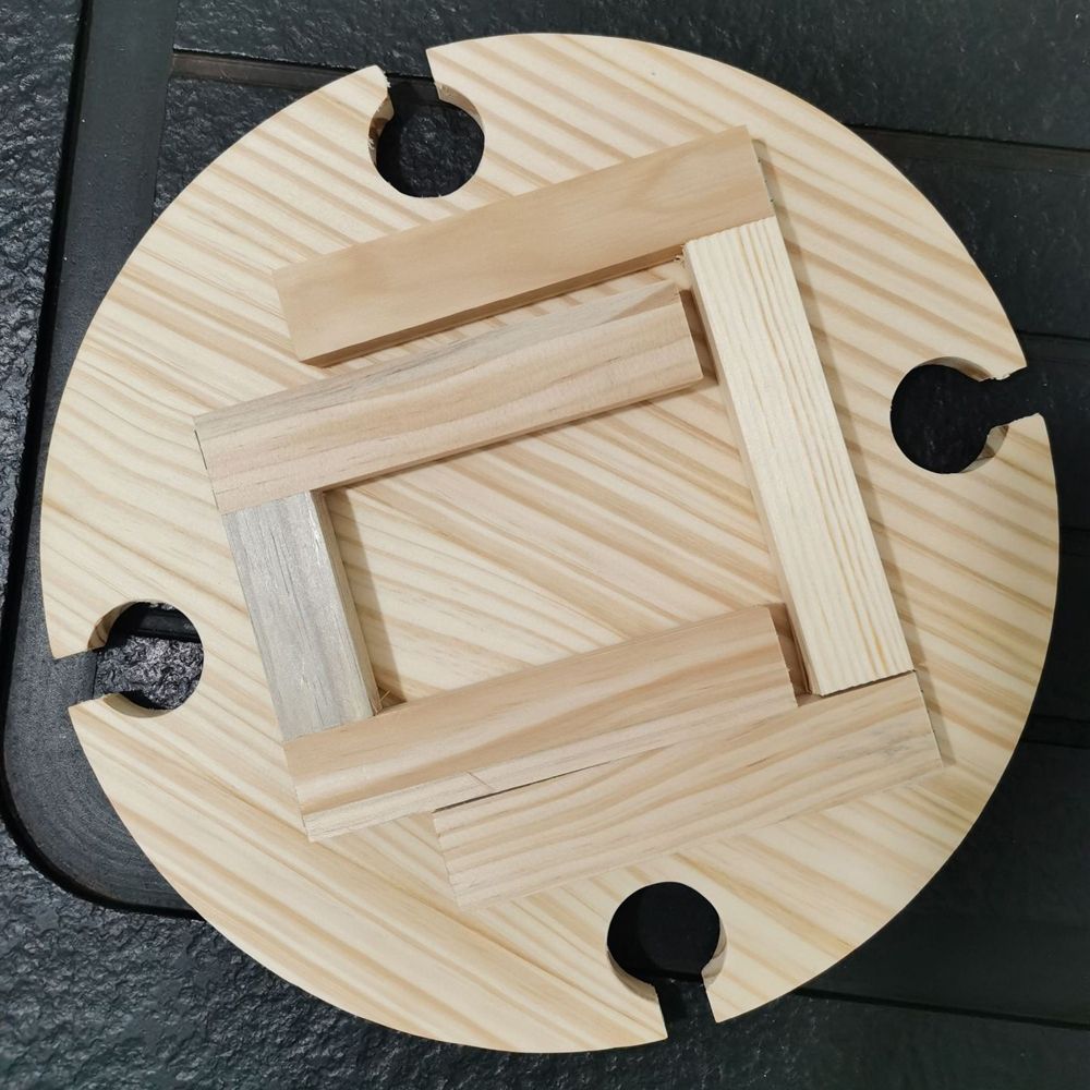 Mini Picnic Table With Glass Holder Wooden Folding Wine
