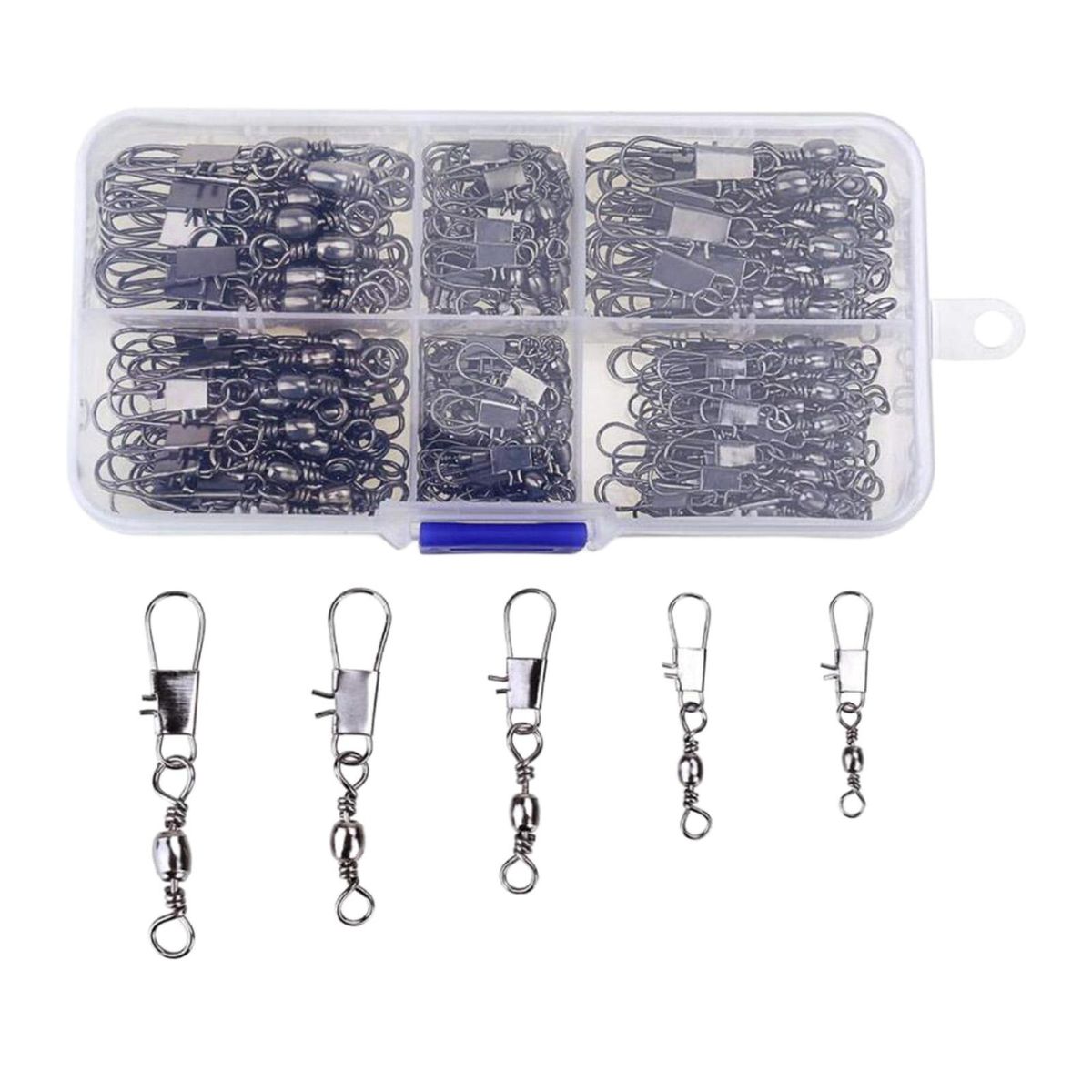 200x  Barrel Swivel Ball Bearing Connector Solid Rings
