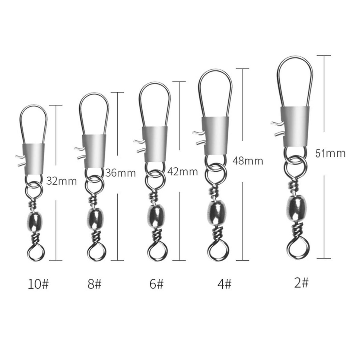 200x  Barrel Swivel Ball Bearing Connector Solid Rings