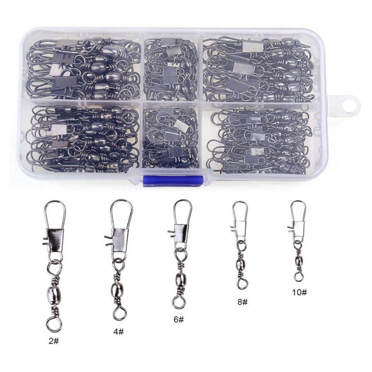 200x  Barrel Swivel Ball Bearing Connector Solid Rings
