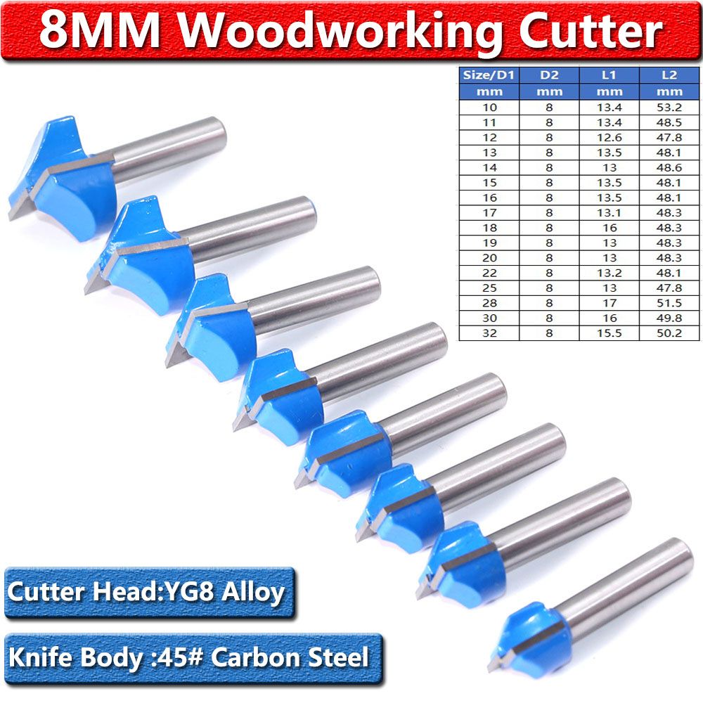 Hole Drill Saw Milling Cutter 8mm Woodworking Milling Cutter